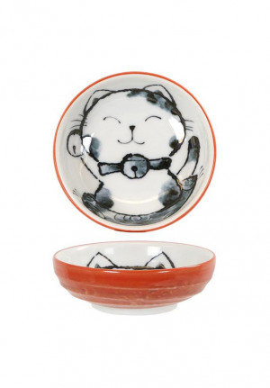 Bowl Happy Cat Red 3.75"*disc*