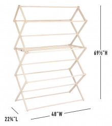 Wholesale Wood Clothes Drying Rack 2xlg 69.5"