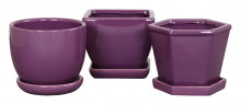 Ceramic Pots Asst  Purple