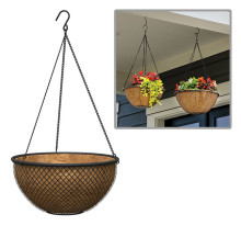 Hanging Basket Hd Mesh 14"blk - wholesale planters