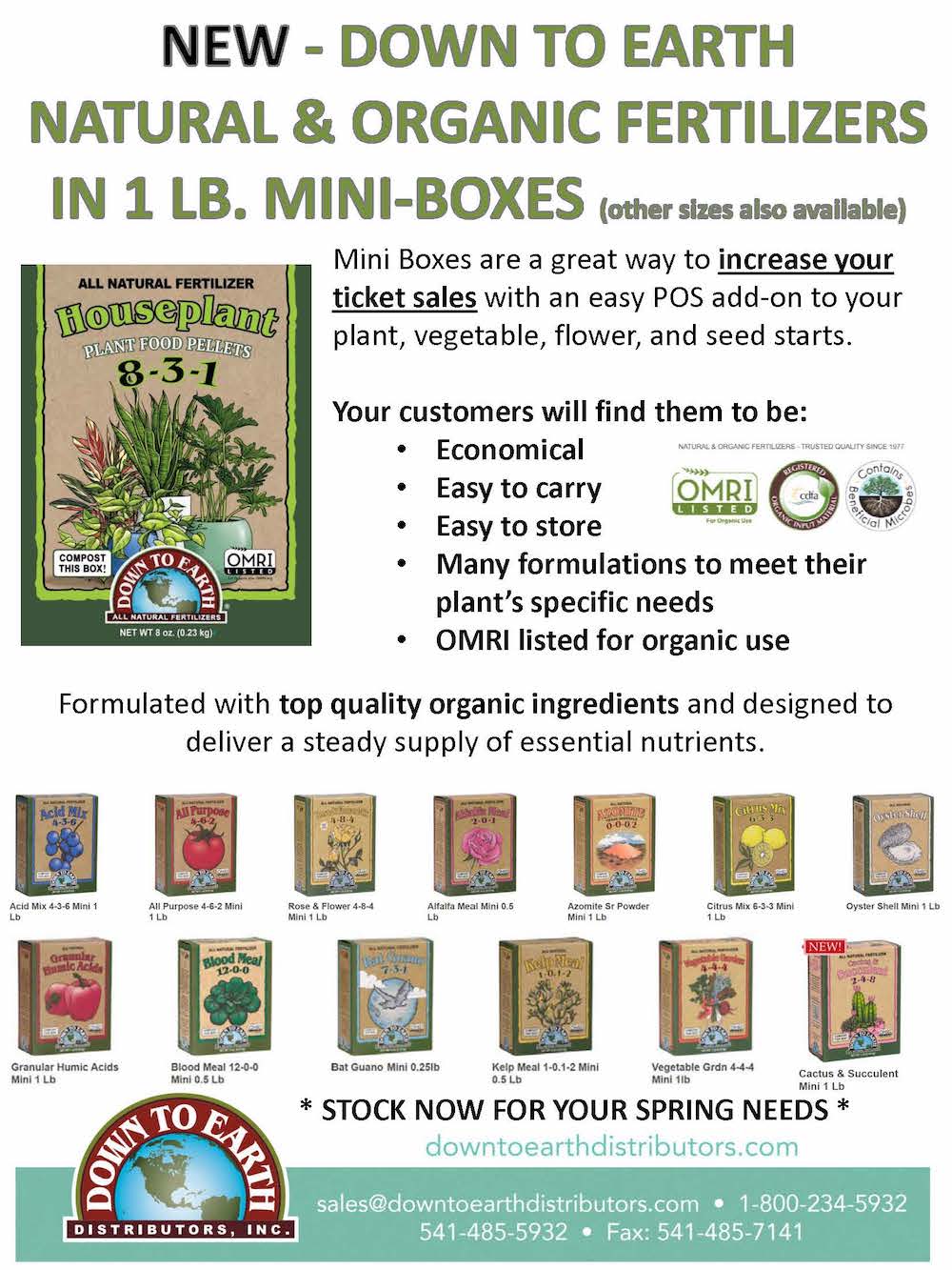 Mini Boxes - Trial Size Organic Fertilizer From Down to Earth