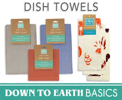 Down To Earth basics- Dish towels- 100% Cotton