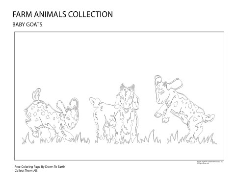 BABY GOATS- FREE COLORING PAGE