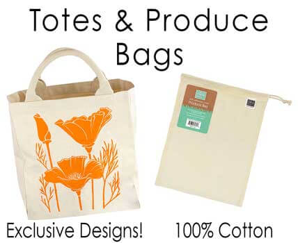 Tote Bags- Unique Designs -  100% Cotton Produce Bags