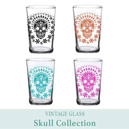 Skull Glass - Collectible Drinking Glass - candy skull