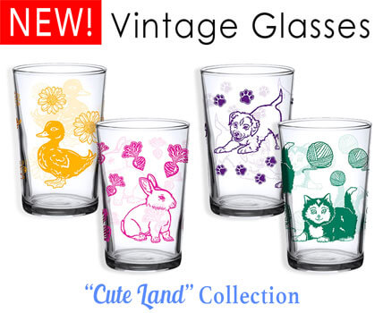 Cute land glasses! - New Vintage Glasses with Baby Animals!