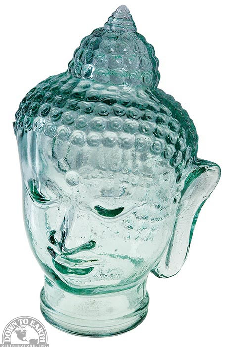 Glass Buddha Head 12'' | Down To Earth Distributors Inc.