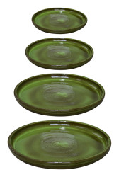 Stoneware Cyl Saucer S/4 Green